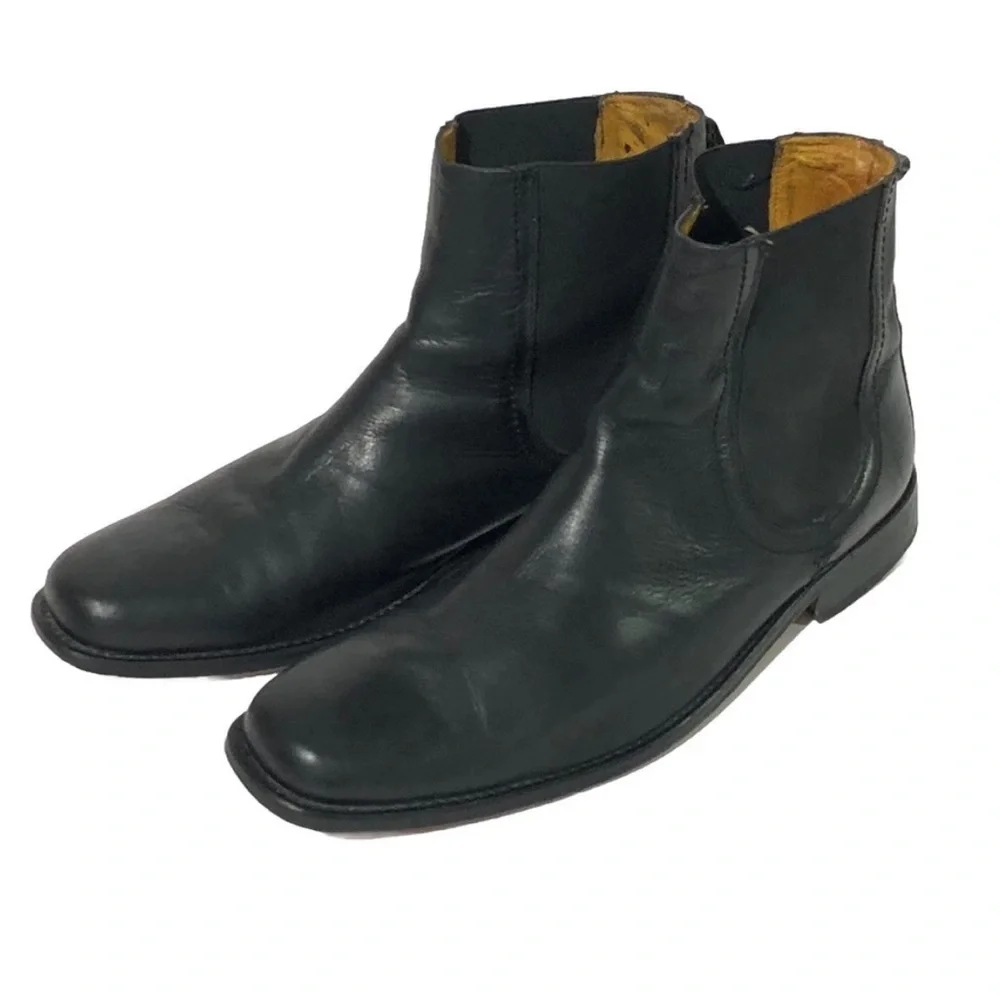 Frye Men's Black Leather Chelsea Boots Pull Tab